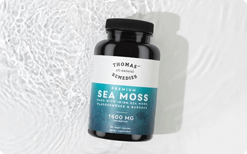 Sea Moss Bottle on White
